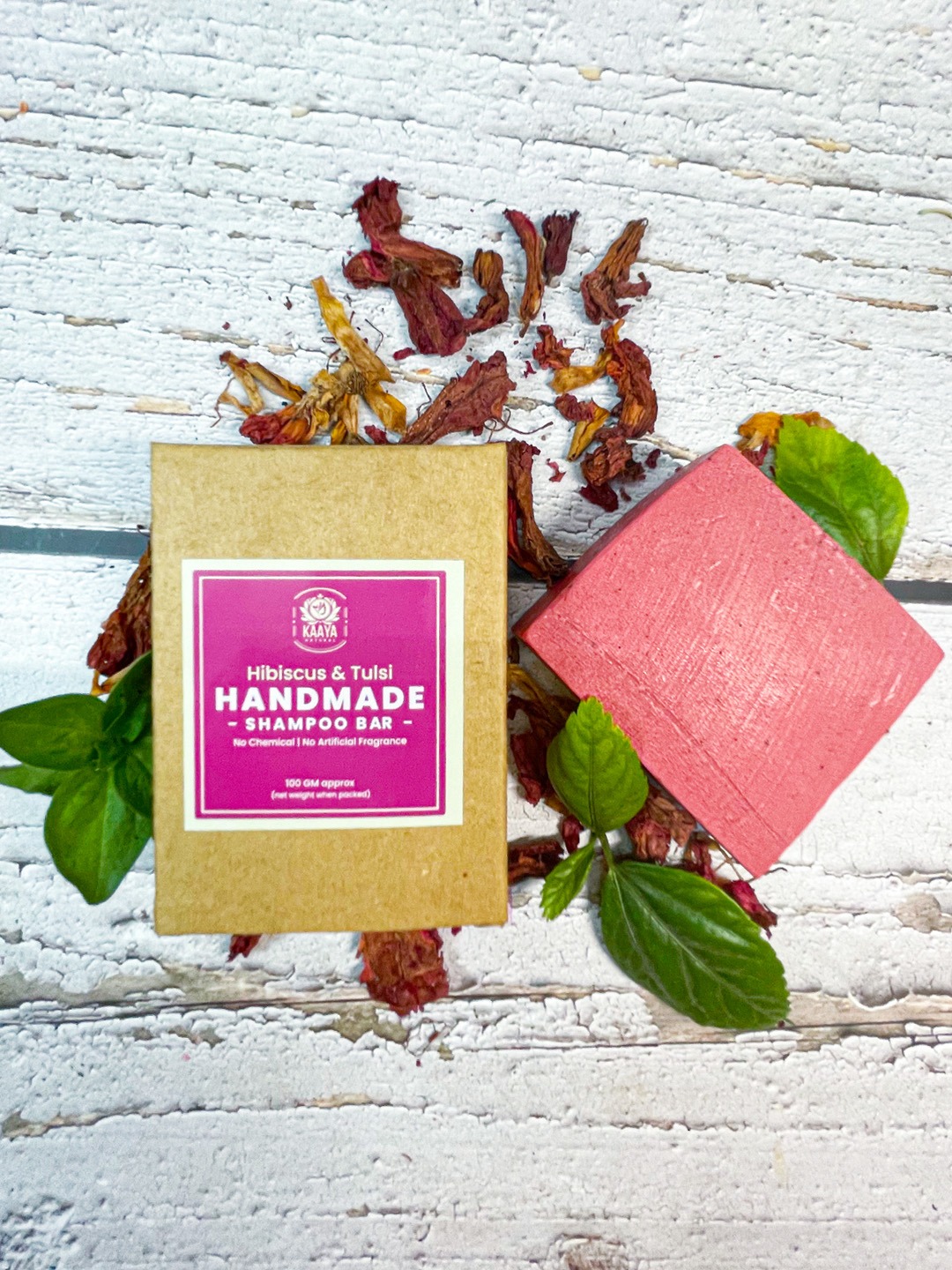 Kaaya Natural Hibiscus & Tulsi Handmade Shampoo Bar - Image 5