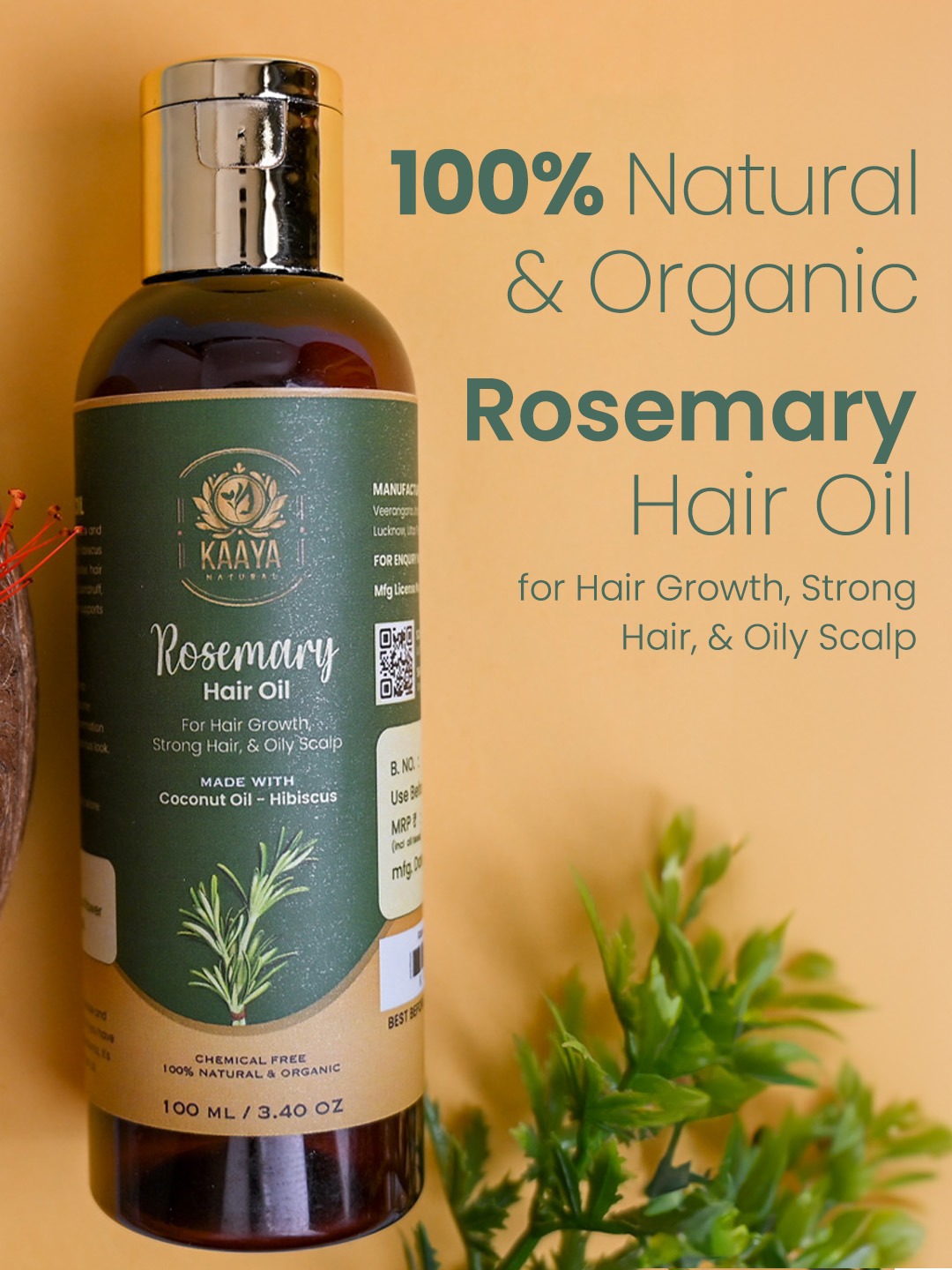 Kaaya Natural Rosemary Hair Oils & Spray Combo - Image 2