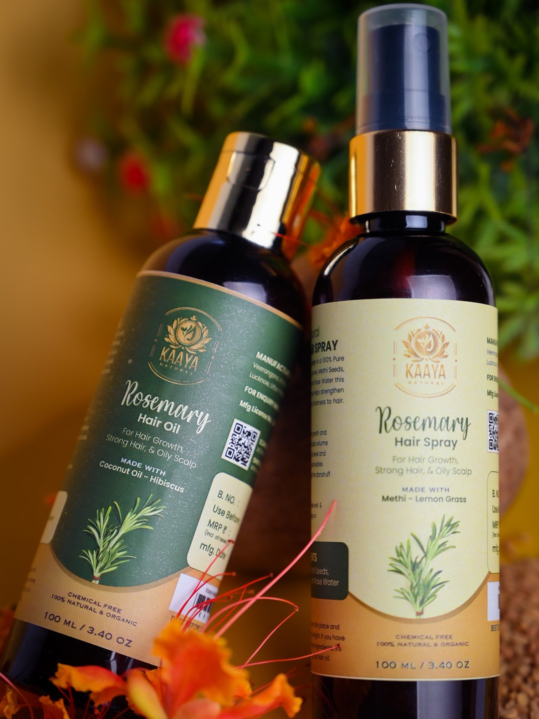 Kaaya Natural Rosemary Hair Oils & Spray Combo - Image 4