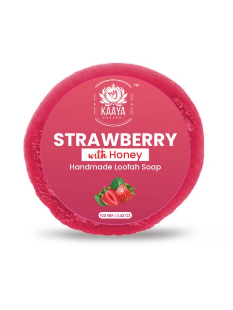 Kaaya Natural Strawberry & Honey Handmade Loofah Soap - 100 GM